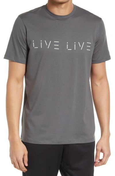 Shop Live Live Cotton Logo Graphic Tee In Grey Skies