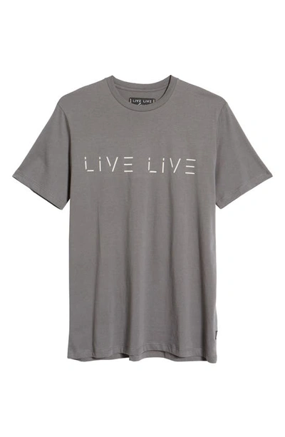 Shop Live Live Cotton Logo Graphic Tee In Grey Skies