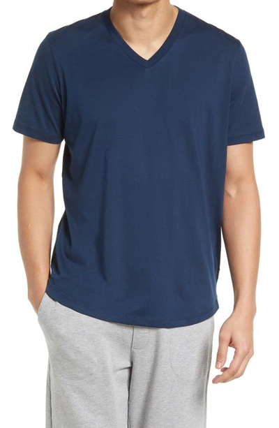 Shop Live Live V-neck Pima Cotton T-shirt In Brooklyn Blue