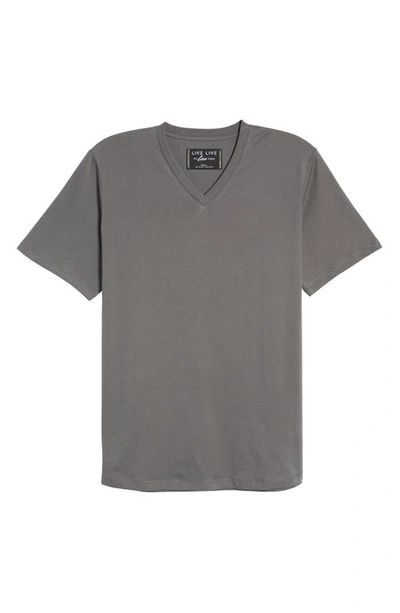 Shop Live Live V-neck Pima Cotton T-shirt In Grey Skies