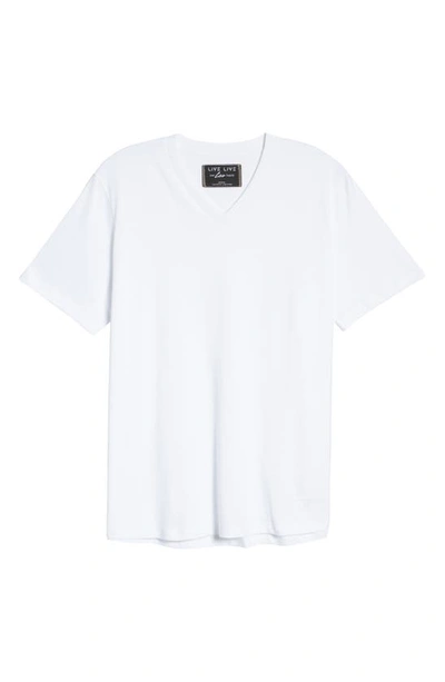 Shop Live Live V-neck Pima Cotton T-shirt In Whiteout