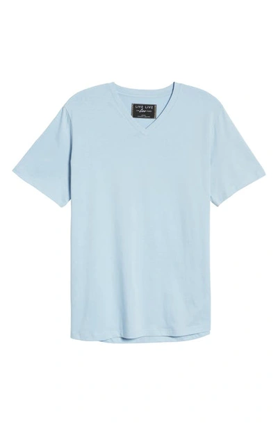 Shop Live Live V-neck Pima Cotton T-shirt In Blue Skies