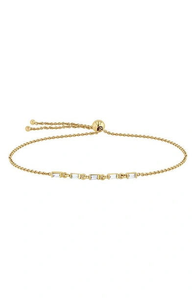 Shop Zoë Chicco Baguette Diamond Slider Bracelet In 14k Yg