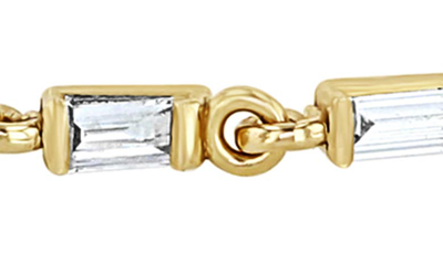 Shop Zoë Chicco Baguette Diamond Slider Bracelet In 14k Yg