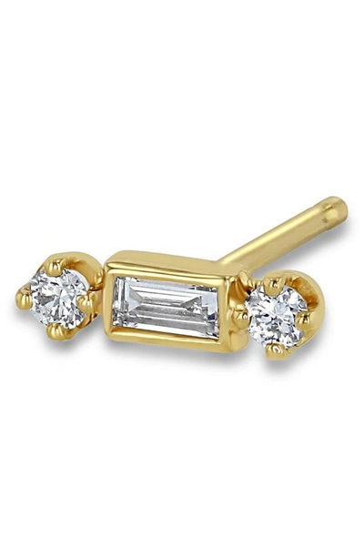 Shop Zoë Chicco Single Diamond Stud Earring In 14k Yellow Gold