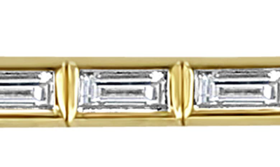 Shop Zoë Chicco Baguette Diamond Bar Pendant Necklace In 14k Yellow Gold