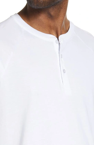 Shop Live Live Raglan Sleeve Cotton Henley In Whiteout