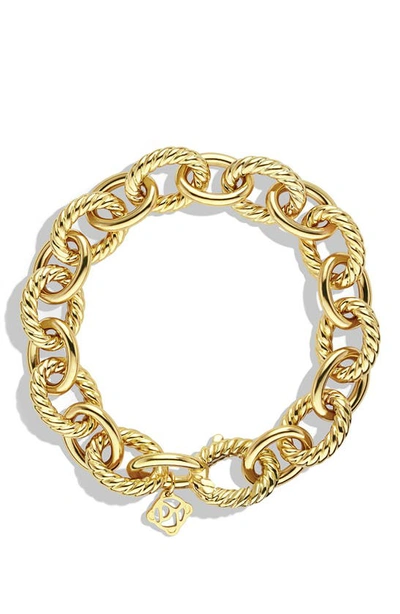 Shop David Yurman Oval Large Link Bracelet In Gold
