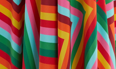 Shop Valentino Chevron V Archive 1973 Silk Skirt In Multicolor. M12
