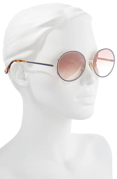 Shop Chloé 60mm Gradient Round Sunglasses In Gold/ Slate