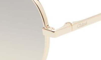 Shop Chloé 59mm Gradient Heart Shape Sunglasses In Gold/grey