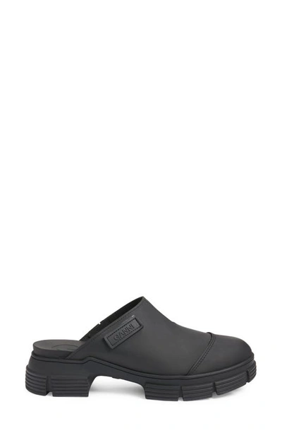 Shop Ganni Recycled Rubber Blend City Mule In Black