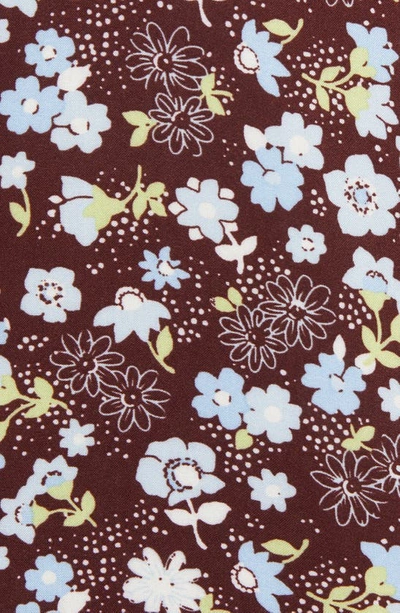 Bp. Retro Print Button-up Shirt In Brown- Blue Misty Floral