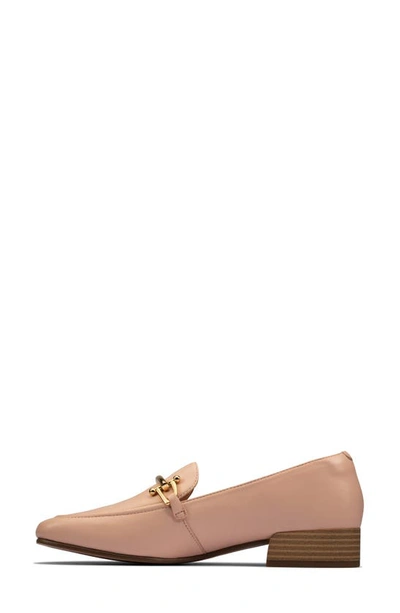 Shop Clarksr Pure Block Bit Loafer In Light Pink Leather