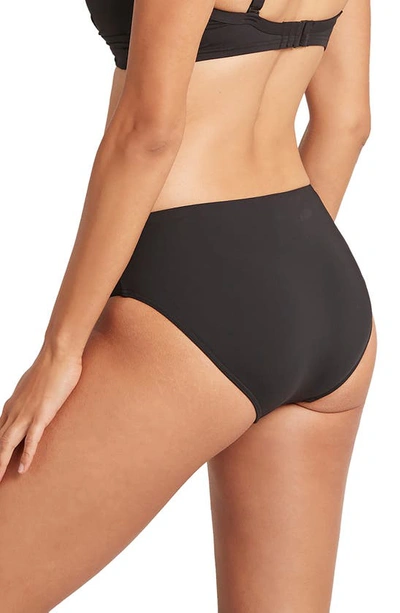 Shop Sea Level Mid Bikini Bottoms In Black