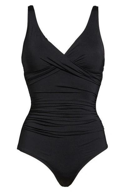 Shop Sea Level Cross Front One-piece Swimsuit In Black