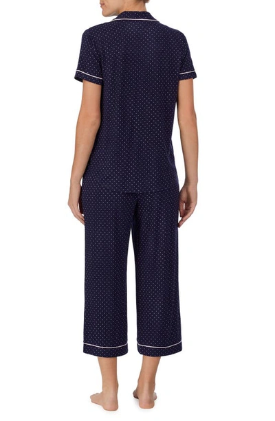 Shop Kate Spade Capri Short Sleeve Pajamas In Navy Print