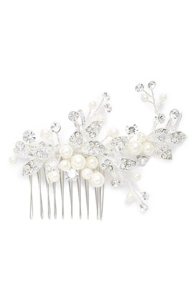 Shop Brides And Hairpins Catherine Jeweled Hair Comb In Classic Silver