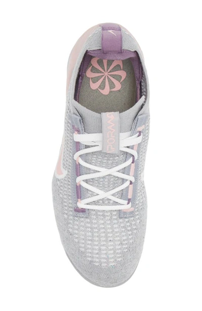 Shop Nike Kids' Air Vapormax 2021 Fk Sneaker In Grey/ Pink/ Amethyst Smoke