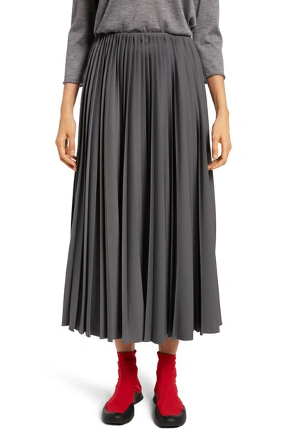 Shop The Row Vinsky Pleated High Waist A-line Skirt In Concrete