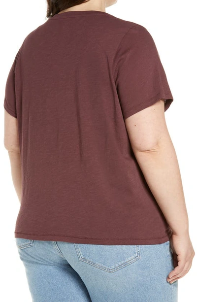 Shop Madewell Whisper Cotton V-neck T-shirt In Dark Fig