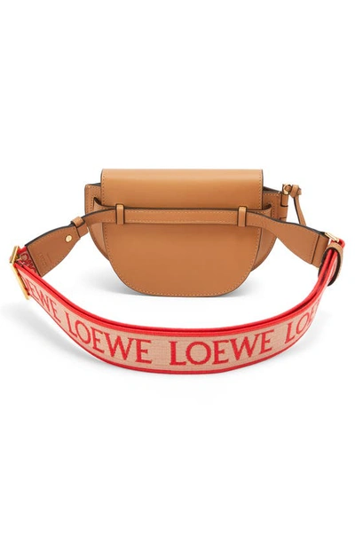 Shop Loewe Mini Gate Leather Convertible Bag In Warm Desert