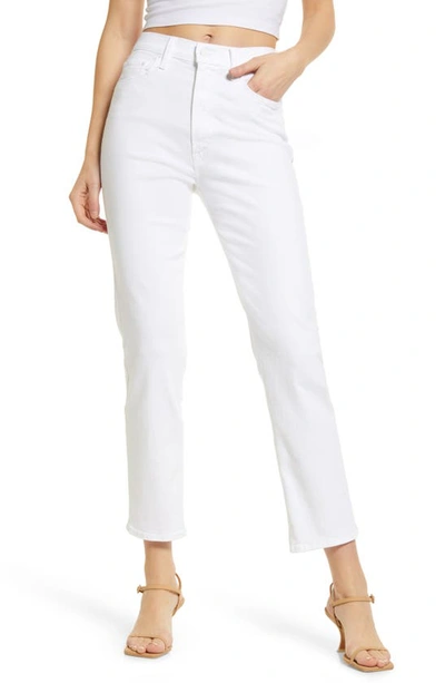 Mother The High Waisted Rider Ankle Jeans In White | ModeSens
