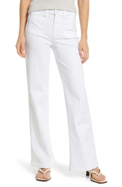 Shop Paige Leenah High Waist Wide Leg Jeans In Crisp White