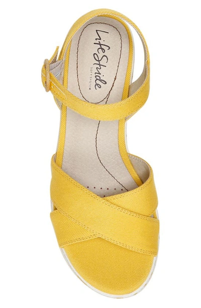 Shop Lifestride Peachy Platform Sandal In Marigold Synthetic