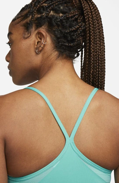 Shop Nike Dri-fit Indy Sports Bra In Washed Teal/ White
