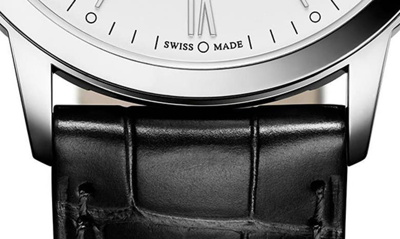 Shop Baume & Mercier Classima Leather Strap Watch, 40mm In Black