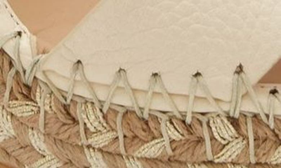 Shop Valentino Rockstud Espadrille Wedge Sandal In Light Ivory/ Naturale