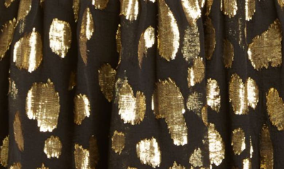 Shop Rebecca Taylor Leopard Metallic Long Sleeve Dress In Black Combo