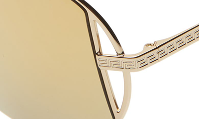 Shop Versace 57mm Pilot Aviator Sunglasses In Gold/ Gold Mirror