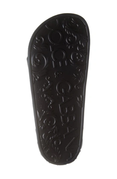 Shop Dolce & Gabbana Logo Slide Sandal In Black/ White