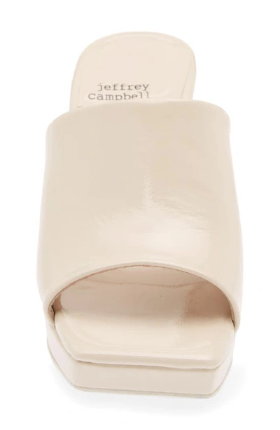 Shop Jeffrey Campbell Caviar Platform Slide Sandal In Ivory Crinkle Patent