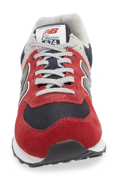 Shop New Balance 574 Classic Sneaker In Red/ Navy