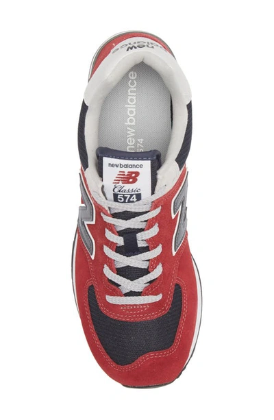 Shop New Balance 574 Classic Sneaker In Red/ Navy