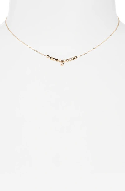 Zoë Chicco Diamond Charm Beaded Necklace In Yellow Gold