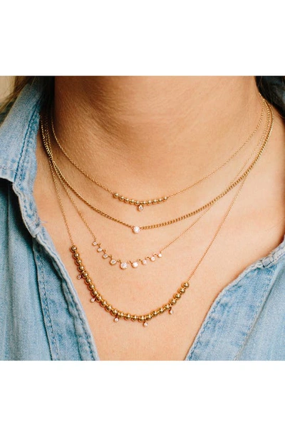 Zoë Chicco Diamond Charm Beaded Necklace In Yellow Gold
