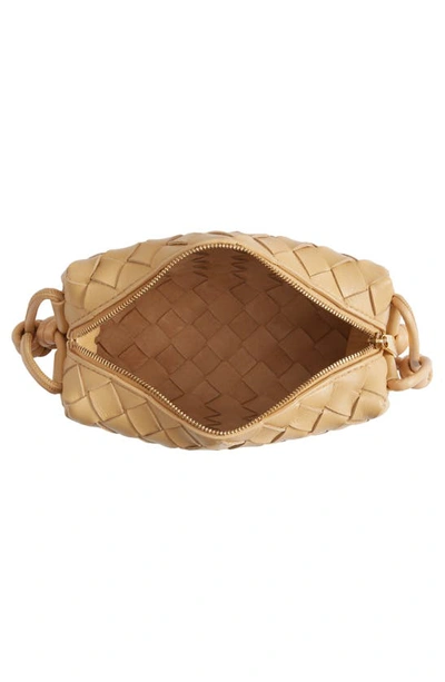 Shop Bottega Veneta Small Intrecciato Leather Crossbody Bag In Almond Gold
