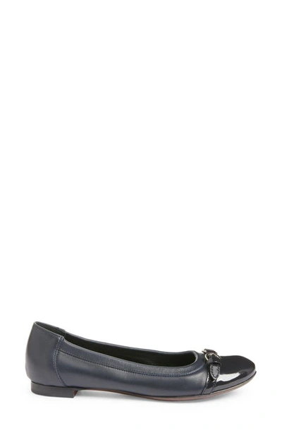 Agl Attilio Giusti Leombruni Monika Cap Toe Ballet Flat In Blue Leather