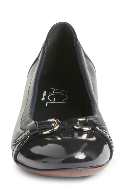 Agl Attilio Giusti Leombruni Monika Cap Toe Ballet Flat In Blue Leather