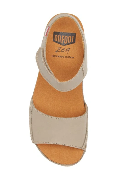 Shop On Foot Platform Sandal In Taupe Leather