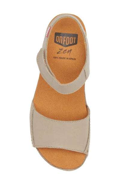 On Foot Platform Sandal In Taupe Leather