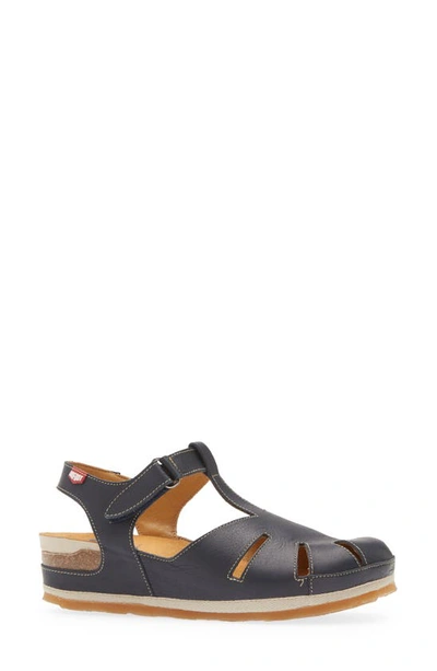 On Foot 202 Sandal In Navy Leather