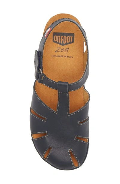 On Foot 202 Sandal In Navy Leather