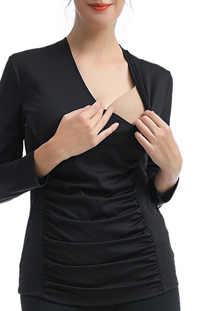 Kimi And Kai Essential Active Maternity/nursing Top In Black