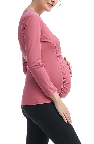 Kimi And Kai Essential Active Maternity/nursing Top In Rose