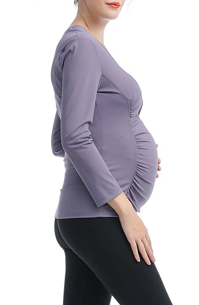 Kimi And Kai Essential Active Maternity/nursing Top In Lavender